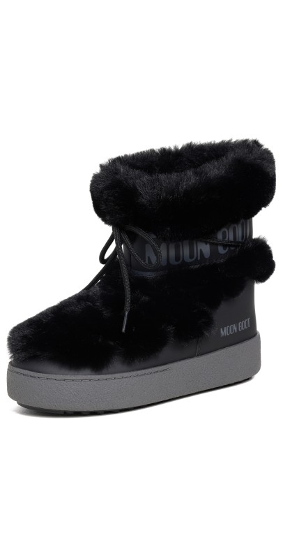 Moon Boot Track Faux Fur Boots Black