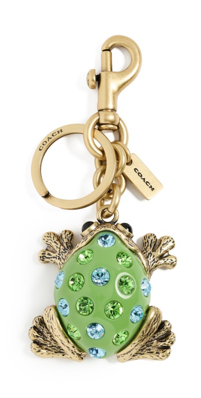 Coach Resin Frog Bag Charm Green Mult