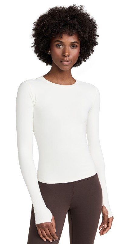 Splits59 Airweight Lite Long Sleeve Waist Length Tee White