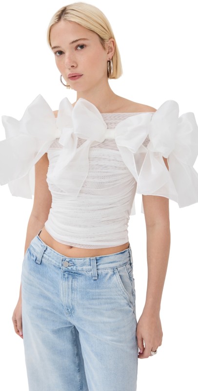 By Efrain Mogollon Lacitos Organza Top Off White