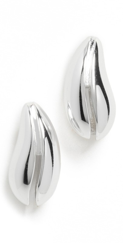 Tory Burch Mini Wave Earrings Light Silver