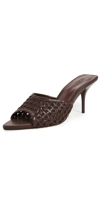 Schutz Elodie Braided Mules Root Brown