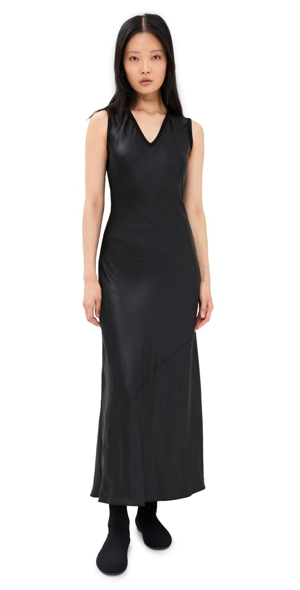 Proenza Schouler White Label Charlotte Dress in Satin Black