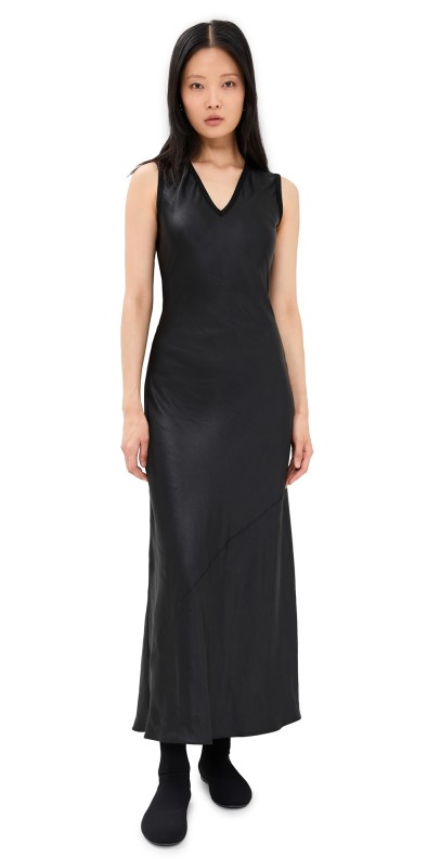 Proenza Schouler White Label Charlotte Dress in Satin Black