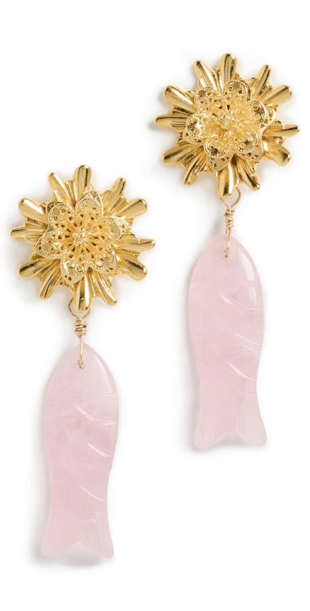 Brinker + Eliza Finnie Earrings Rose Quart