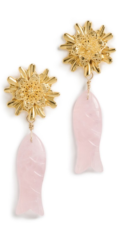 Brinker + Eliza Finnie Earrings Rose Quart