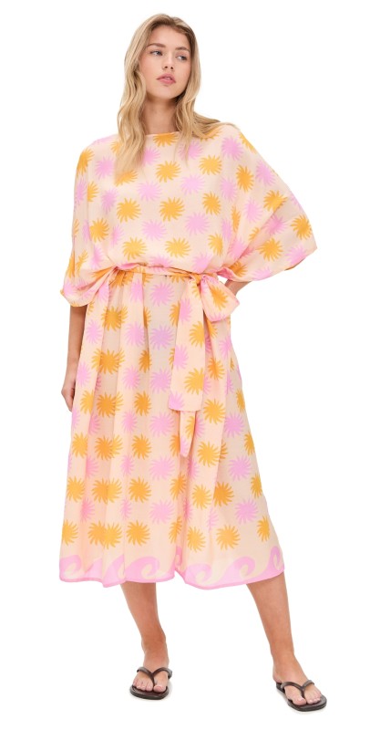 SUNDRESS Cora Caftan Praia Print