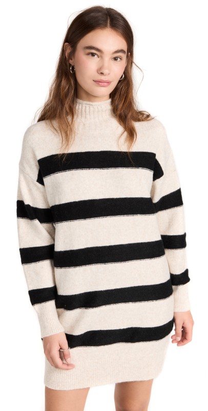 Line & Dot Rosie Sweater Dress Oatmeal/Black