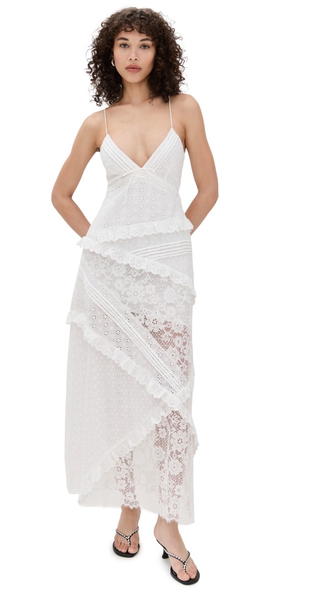 For Love & Lemons Rosalyn Maxi Dress White