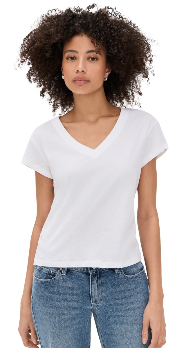 Z Supply Modern V Neck Tee White