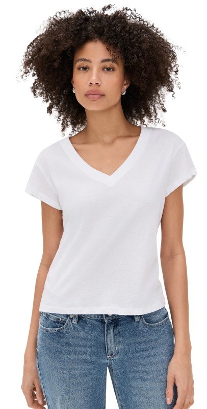 Z Supply Modern V Neck Tee White