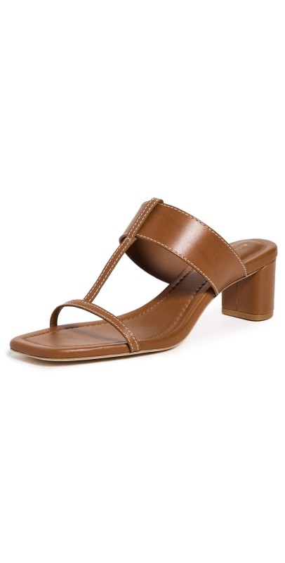 Reformation Sardinia Heeled Sandals Pecan Leather