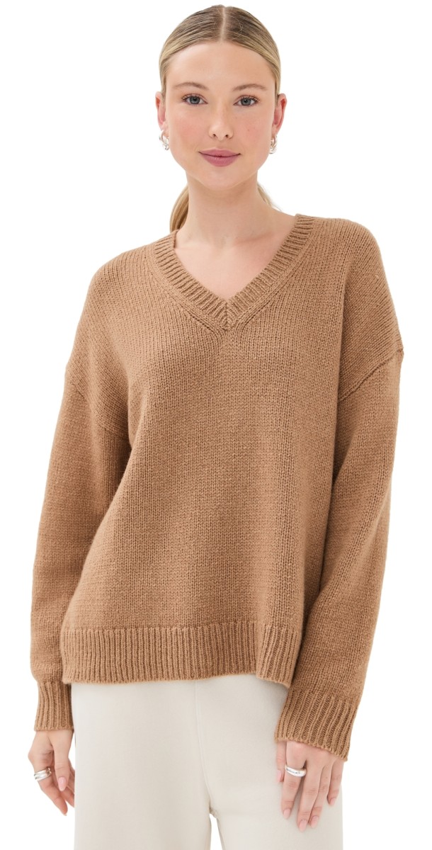 Nili Lotan Shagan Sweater Brown Camel