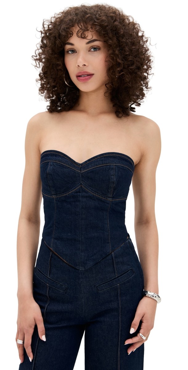 Reformation Kamila Denim Top Seneca