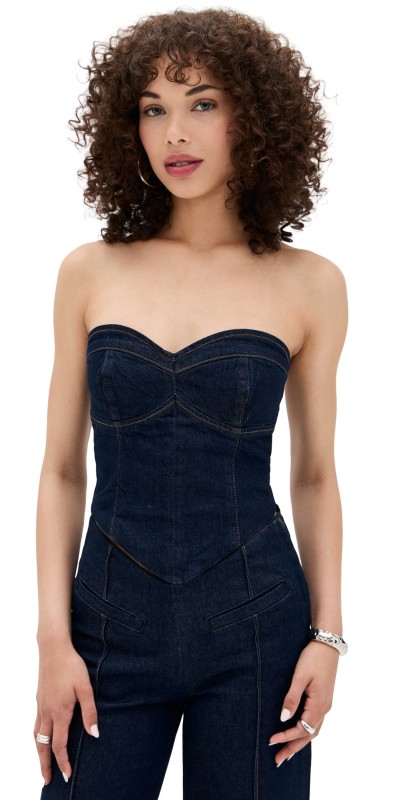 Reformation Kamila Denim Top Seneca