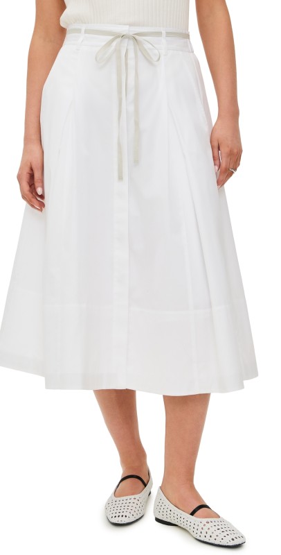 Vince Full Skirt with Canvas Tape Optic White
