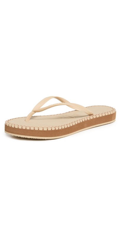 Havaianas Slim Flatform Loop Flip Flops Golden