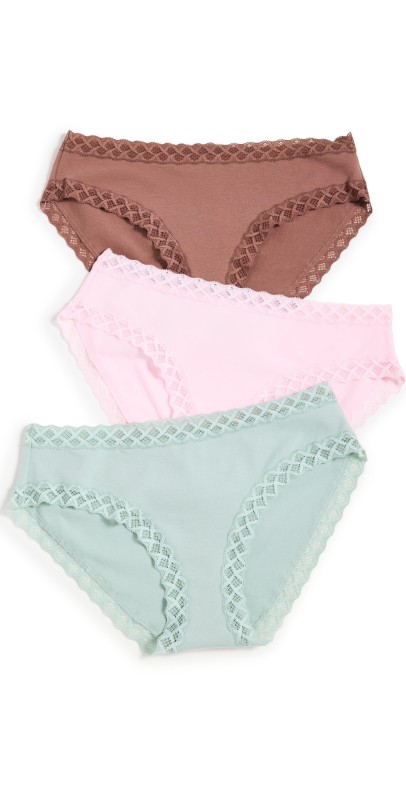 Natori Natori Bliss Girl Briefs 3 Pack Nutmeg/Perfect Pink/Meadow