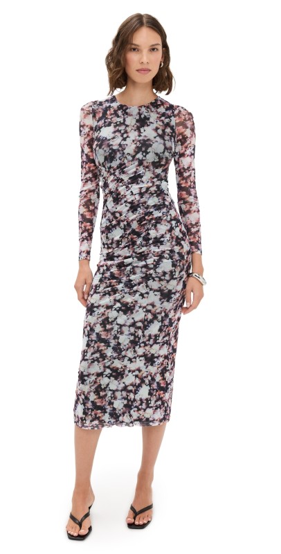 MINKPINK Audrey Mesh Midi Dress Abstract