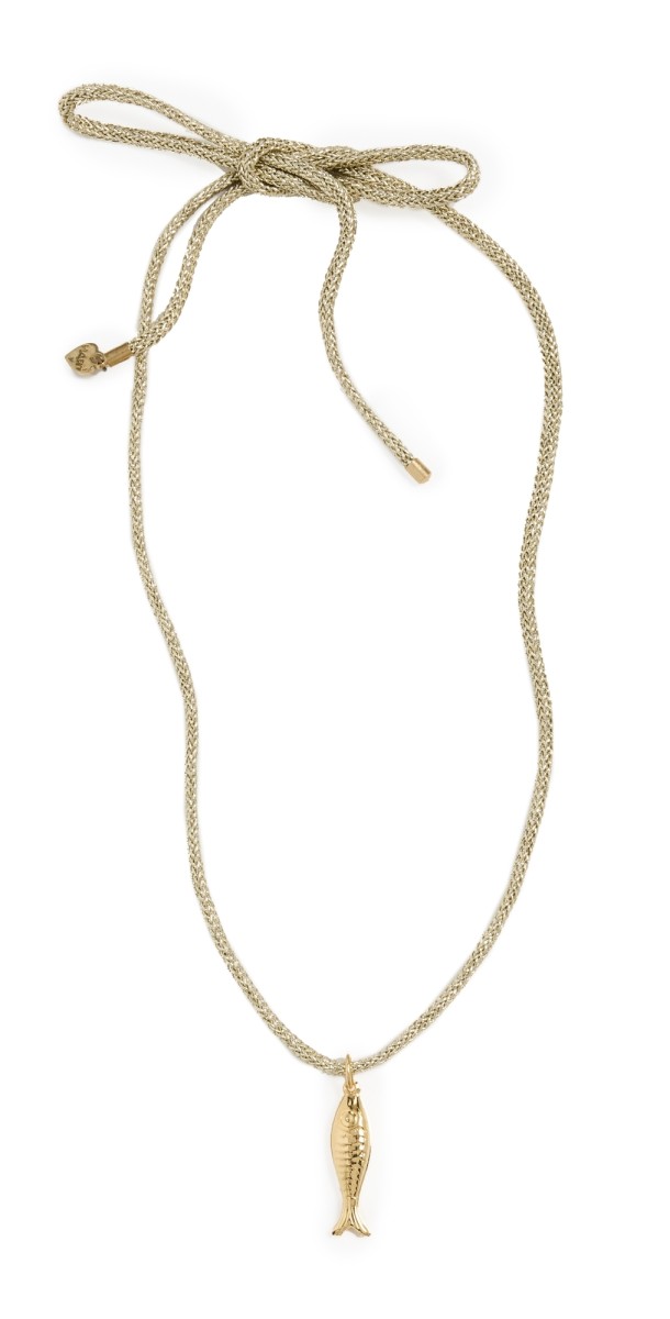 HART Gold Metallic Necklace Cord and Fish Charm Gold
