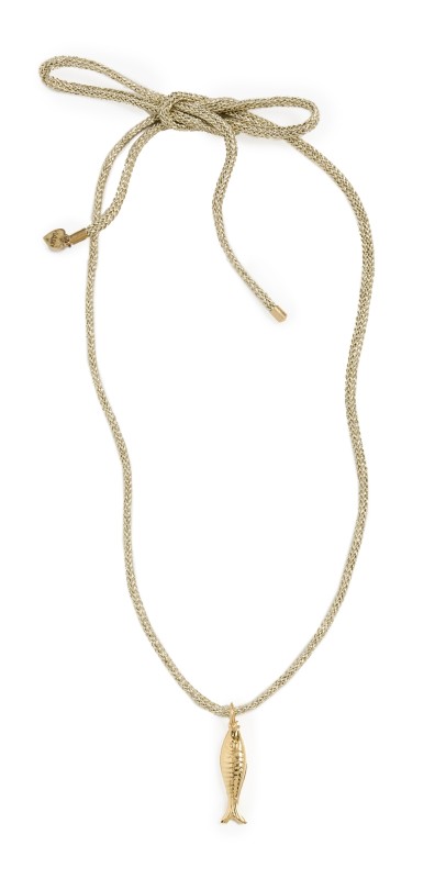 HART Gold Metallic Necklace Cord and Fish Charm Gold