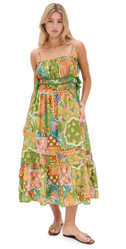 ASTR the Label Elisabeth Dress Mosaic Green Multi