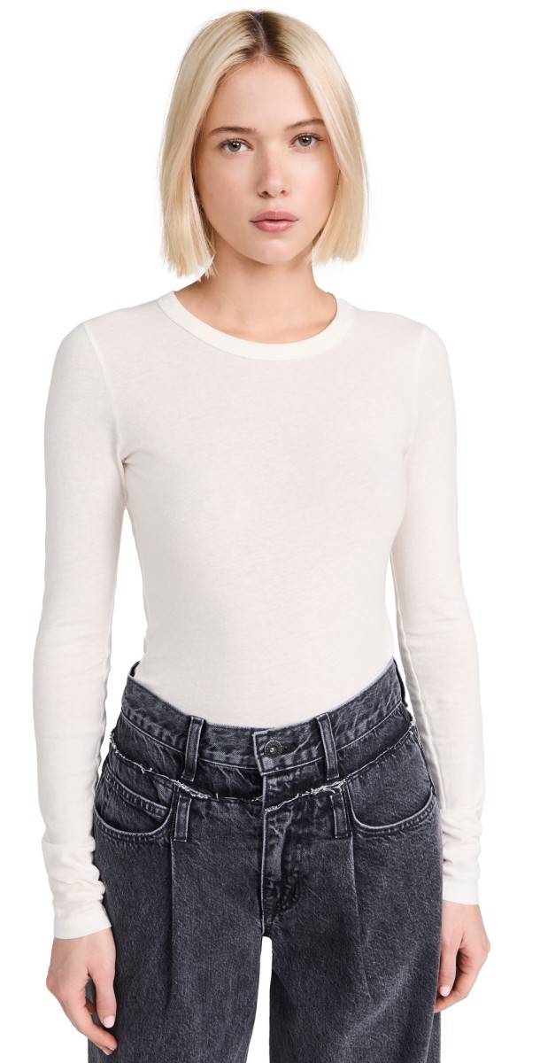 SLVRLAKE Simple Long Sleeve Tee Natural White