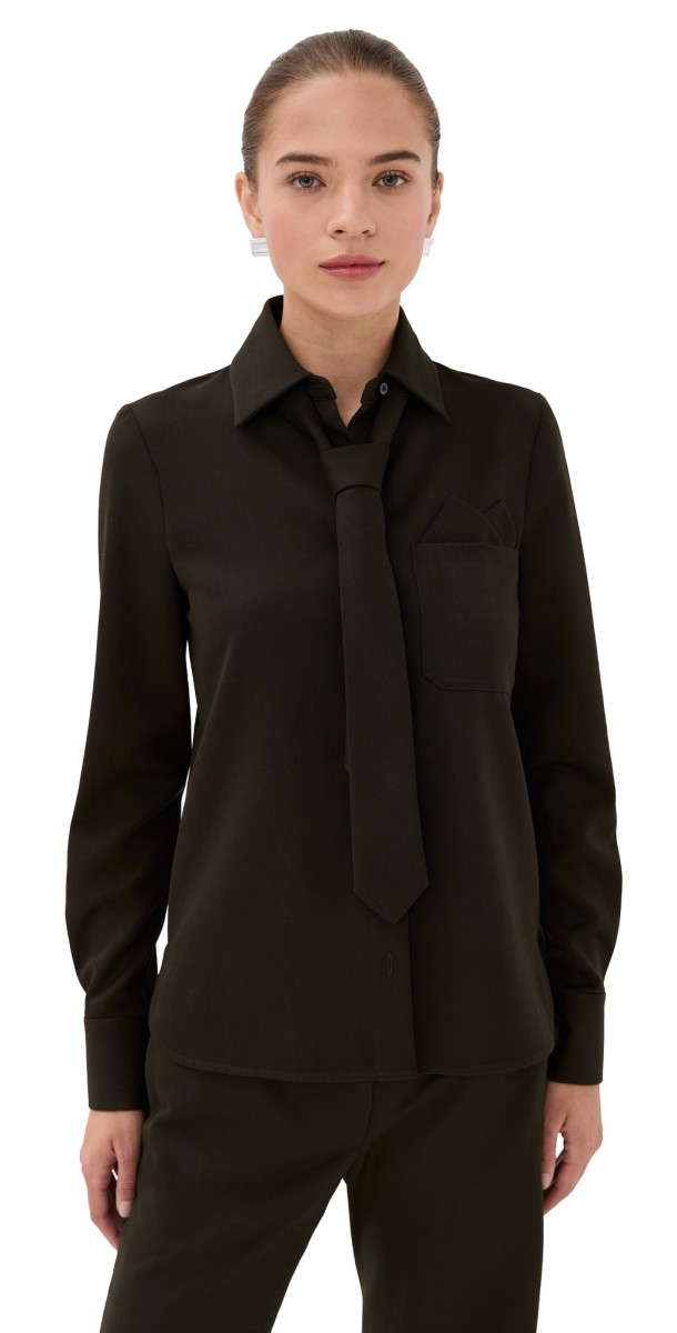 Acne Studios Comfort Gab Button Down Brown