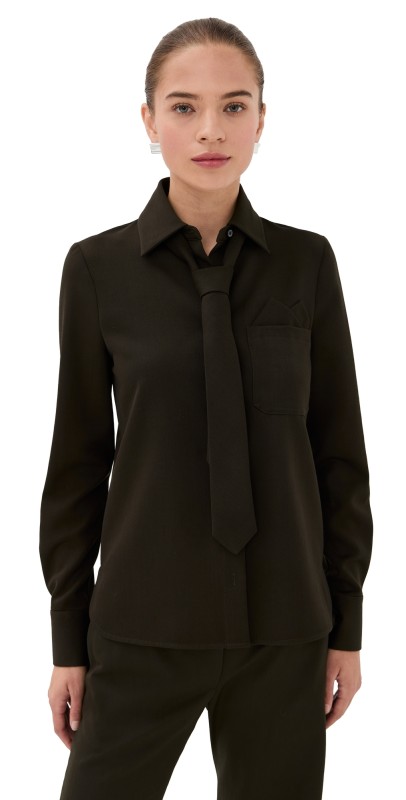 Acne Studios Comfort Gab Button Down Brown