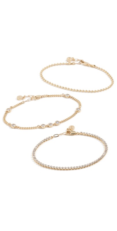 Ettika Simple Beauty 18k Gold Plated Anklet Set Gold