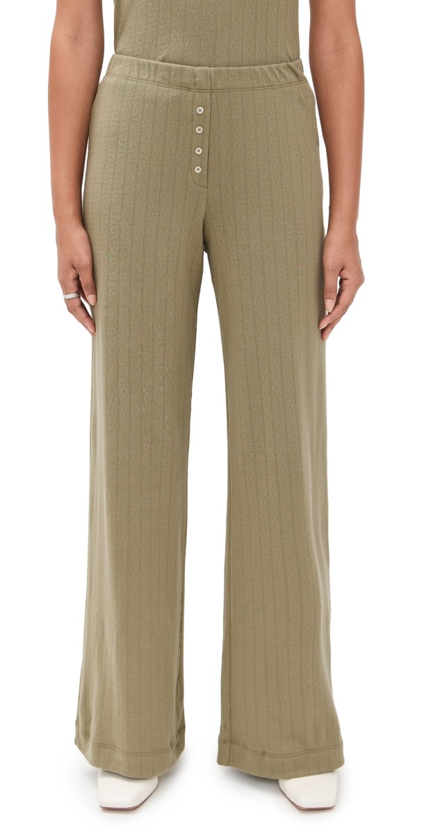 Leset Pointelle Boxer Pants Cypress