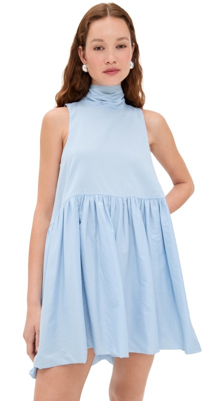 Azeeza Marie Mini Dress Powder Blue