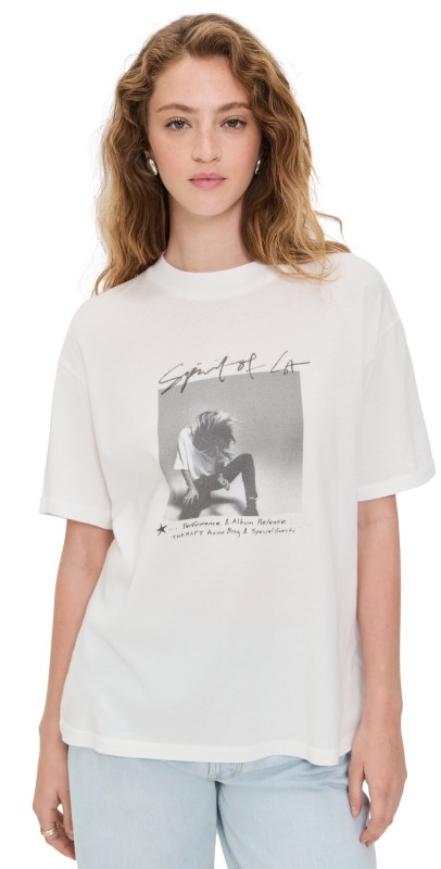 ANINE BING Ashton Tee Spirit Ivory