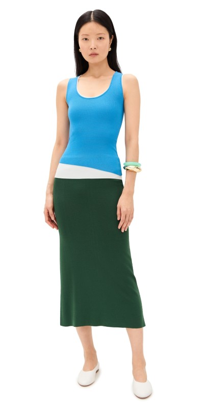 STAUD Hermosa Dress Jungle/Sky/Ivory