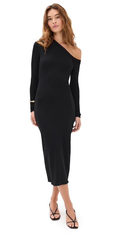 STAUD Lois Dress Black