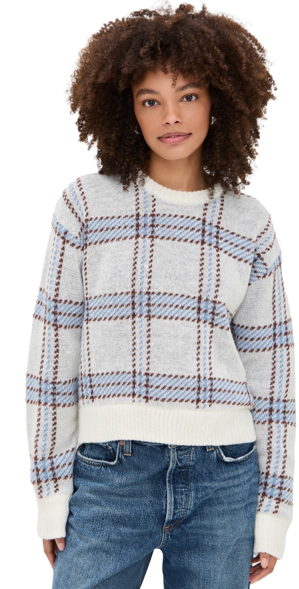 Z Supply Junction Plaid Sweater Natural