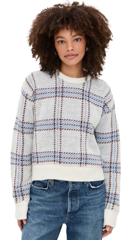 Z Supply Junction Plaid Sweater Natural