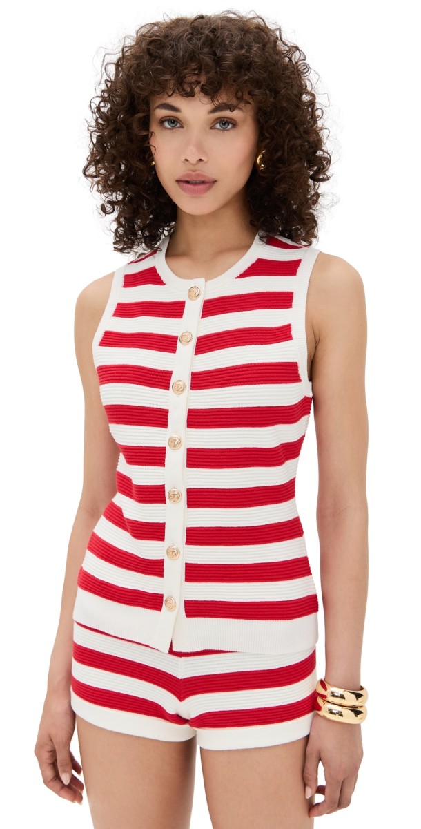 Show Me Your Mumu Devin Tank Red Stripe Delight Knit