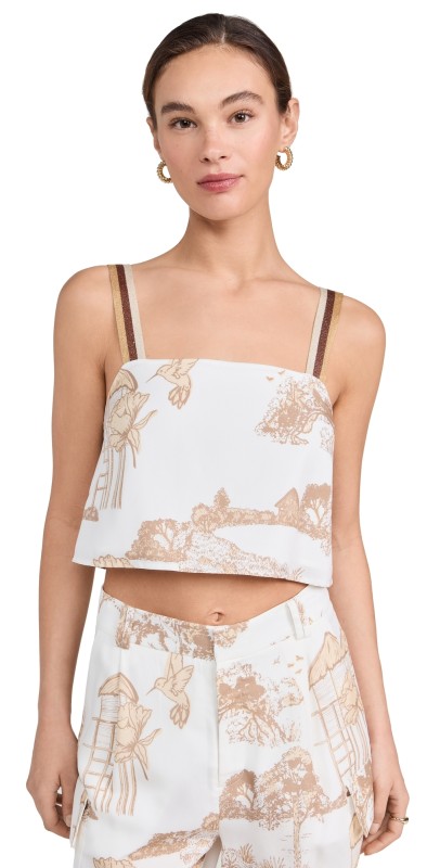 Las Sureñas Thailand Beige and White Top Thailand Beige and White