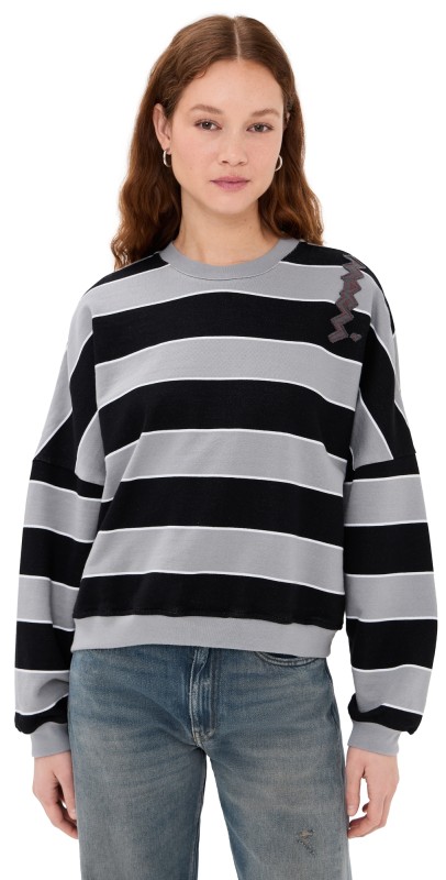 Marni Striped Yarn Dyed Sweatshirt Black