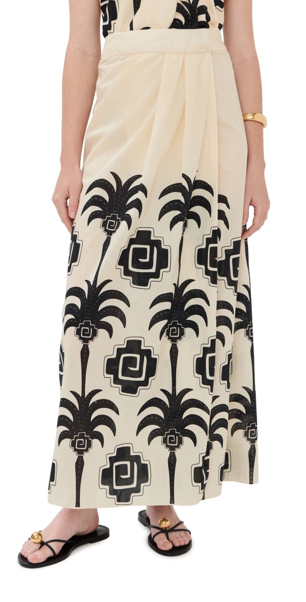 Johanna Ortiz Nature's Patterns Wrap Skirt Ecru/Black
