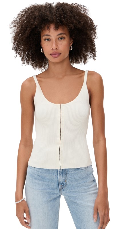 Reformation Eloise Cotton Sweater Tank Fior Di Latte