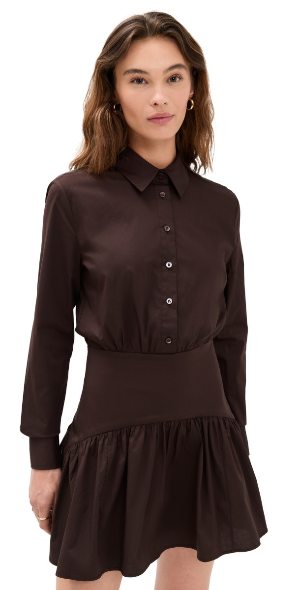 STAUD Rocco Mini Dress Earth
