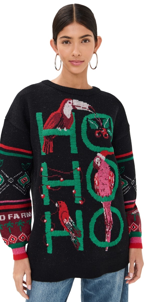 FARM Rio Hohoho Black Knit Sweater Black