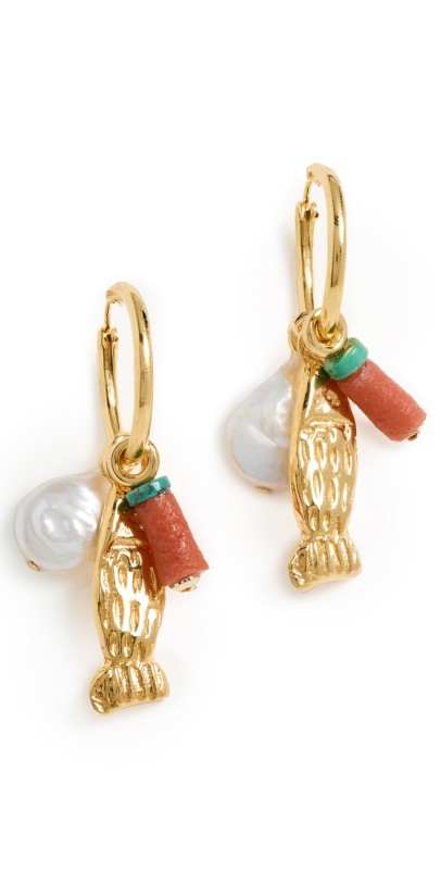 Lizzie Fortunato Minnow Hoop Earrings Gold