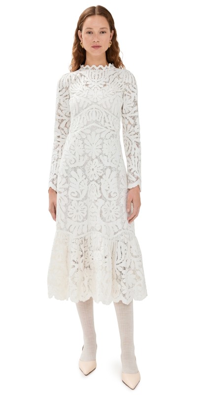 Sea Agathe Applique Dress Cream
