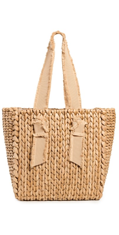 PAMELA MUNSON Petite Isla Bahia Fringe Tote Camel