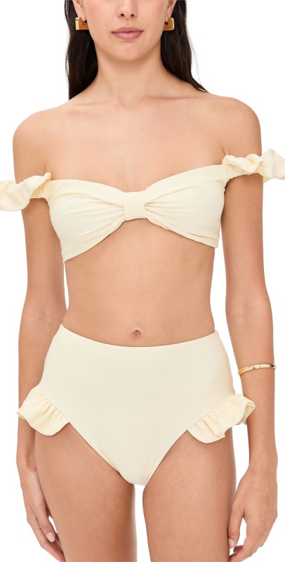 Fe Noel Ruffle Fin Two Piece Swim Set Bone