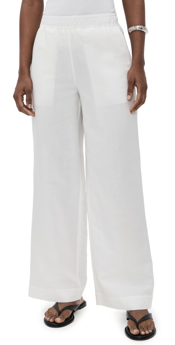 ALIGNE Alara Linen Trousers White