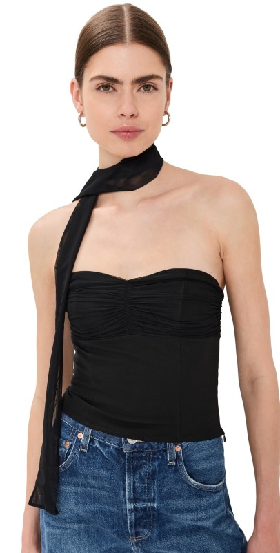 Reformation Ezra Knit Top Black